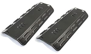 Hongso PPC501 (2-pack) Porcelain Steel Heat Plates, Heat Shield, Heat Tent, Burner Cover, Vaporizor Bar, and Flavorizer Bar Replacement for Gas Grill Model Dyna-Glo DGP350NP,101-03005 (14 7/8