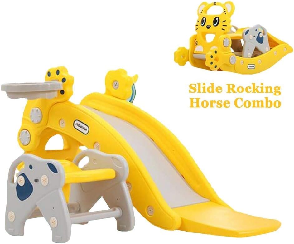 YANGSANJIN Children's Slide Rocking Horse Combination Kids Toy Shooting Indoor Outdoor Slide Garden Play Area,Suitable for 1-6 YearsOld Baby