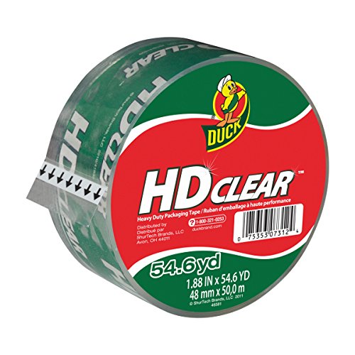 Duck HD Clear Heavy Duty Packing Tape Refill, 1.88 Inch x 54.6 Yard, 1