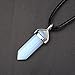 BRCbeads Faceted White Opal Healing Point Chakra Pendant 39x8mm 1pcs per Bag for Necklace Making