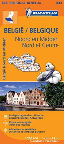 BELGIQUE NORD - CENTRE / NOORD - MIDDEN BELGIE 11533 CARTE ' REGIONAL ' MICHELIN KAART (Multilingual by Michelin