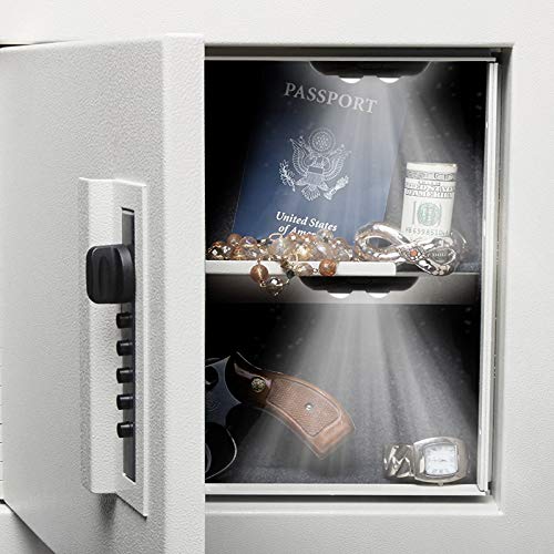 Gun Safe Light with Built-in PIR Motion Sensor, 2 Adjustable Led Lights Heads Pivot Independently for Directional Lighting Inside Your Safe, Battery Operated (1 Pack)