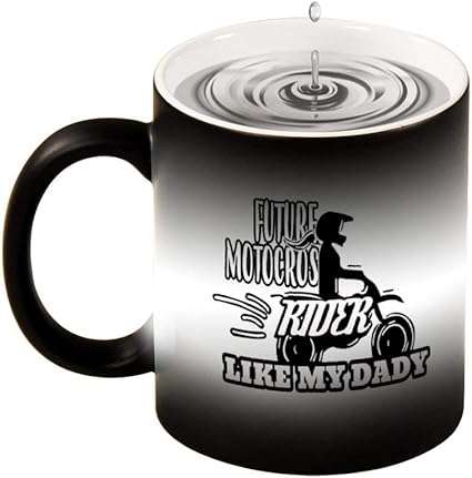 Amazon Co Jp 未来のモトクロスライダー変色マグセラミックコーヒーカップ感熱熱変色水カッププリントカップクリエイティブカップ300mlカップルの誕生日プレゼント Kitchen Housewares