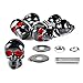 Krator XH6005-BB Black Hardware Nuts (6Pcs Motorcycle Custom Cruiser Skull Plate Bolts Screws Skeleton Black)