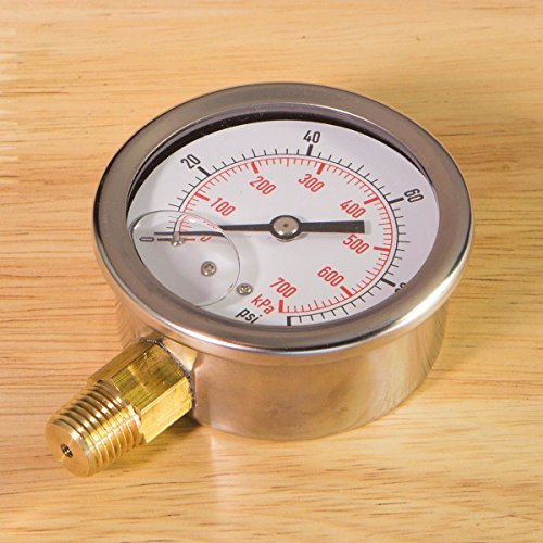 Seenshop51 Water Pressure Gauge 0-100 PSI Pool Spa Filter Side Mount 1/4" inch Pipe Thread