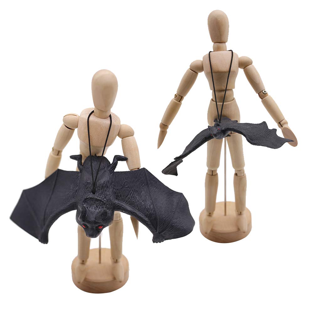 12PCS Halloween Bats,Rubber Hanging Bats for Halloween Party,April Fool\'s Day,Haunted House Decoration