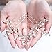 Artio Wedding Hair Pins Accessories with Crystals and Beads for Brides and Bridesmaids 3PCS (Silver)