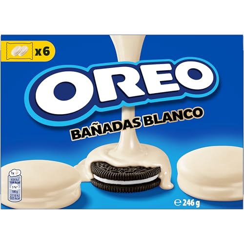 Banadas Bianco, Biscotti con copertura al Gusto di Cioccolato Bianco, Il tuo OREO avvolto da una Golosa Copertura di Cioccolato, 6 monoporzioni da 41g, 246 g