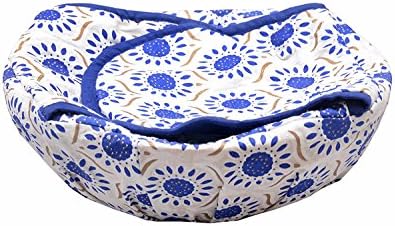 ABbuy Roti Cotton Cloth Basket, Washable with Chain, Traditional Roti Rumals with Assorted Colour, 100% Pure Cotton Cover Size :- 9 * 24 * 24 cm