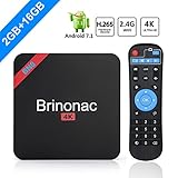 Brinnonac BN8 4K HD Smart Android 7.1 TV Box with Amlogic S905W Quad-core 2GB RAM 16GB ROM 2.4G Wifi 3D H.265 4K HD Player (2GB+16GB)