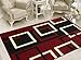 Dark Red Modern Boxes Design Area Rug (7'10