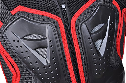 CHCYCLE Motorcycle Full Body Armor Motocross ATV Motorbike Jacket Protector (Large, Red)