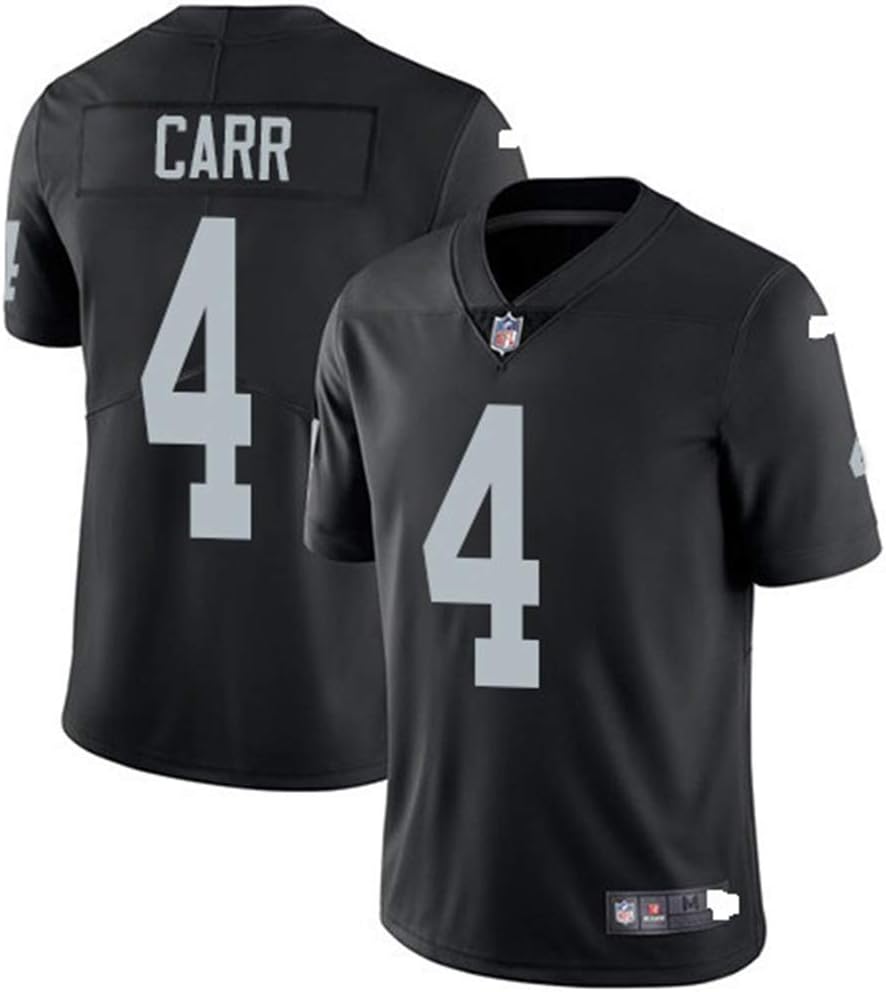 MY0629 NFL Rugby Suit Oakland Raiders 4#CARR Fan Legend Jersey Man Sportswear Black/White