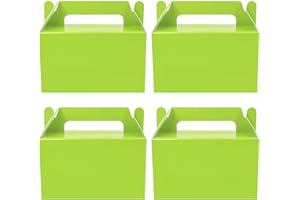 Oletx 12Pcs Green Gable Gift Boxes, 5.9'' Small Party Favor Treat Box, Goodie Box, Cookie Candy Box for S Patricks Day Easter Gift Giving, Birthday Party, Classroom Activity and Any Fun Occasion