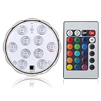 NISWDE Submersible Led Lights Waterproof Multi-Color Battery Remote Control, for Aquarium Lights, Christmas, Halloween Vase Wedding Party Fish Tank Decors Party Perfect Decorative Lighting