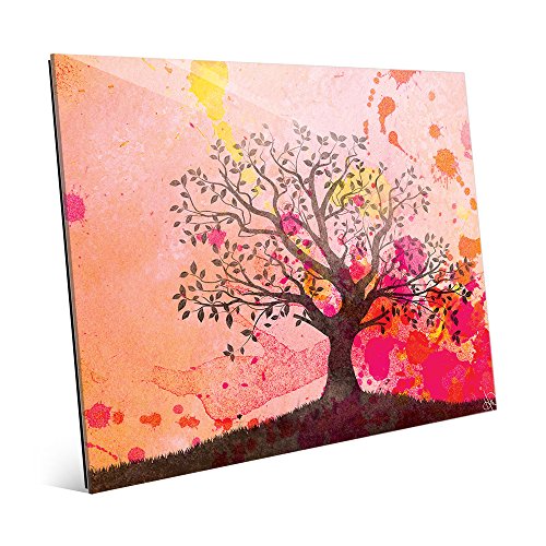 Carmine Willow Silhouette Abstract Landscape Wall Art