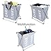 Chrislley X-Frame Double Laundry Basket 2 Section Oxford Dirty Laundry Hamper Sorter Waterproof with Handles (Light Grey)