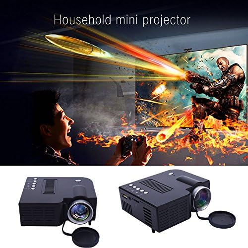Cewaal Mini Projector, (US Plug)UC28B Portable Home Theater Multimedia LED Projector Support USB TF Card