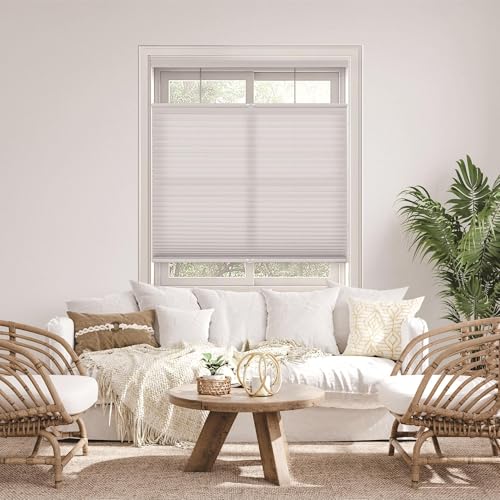 DEZ FURNISHINGS Cordless 1.5" Light Filtering Top Down Bottom Up Cellular Shade…