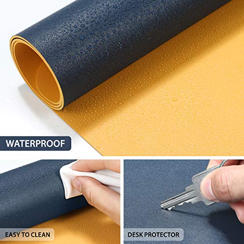 AFRITEE Desk Pad Desk Protector Mat Dual Side PU Leather Desk Mat