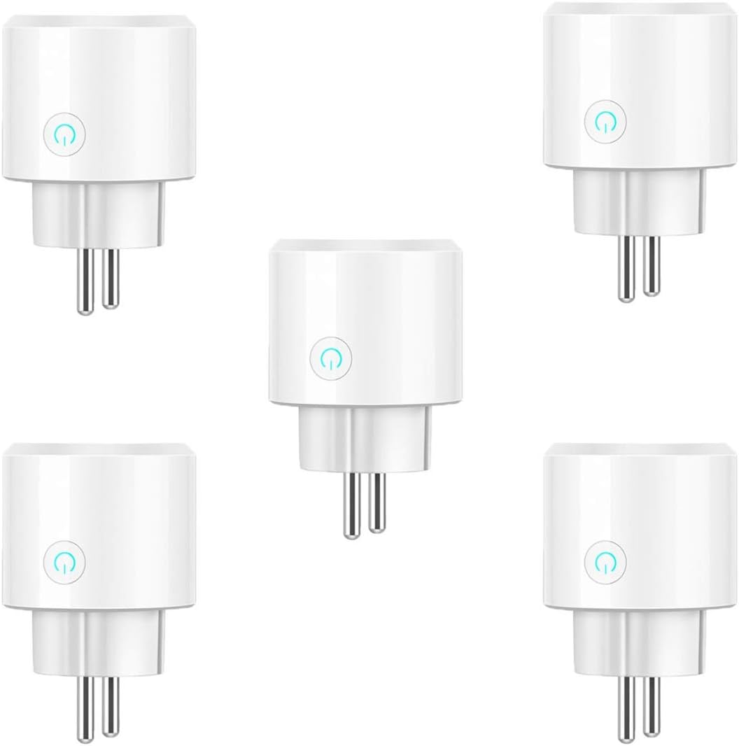 Smart Plug，WiFi Mini Remote Control Timer Plug Compatible with Alexa(Echo,Echo Dot), Google Home and IFTTT, 5 Pack European standard plug