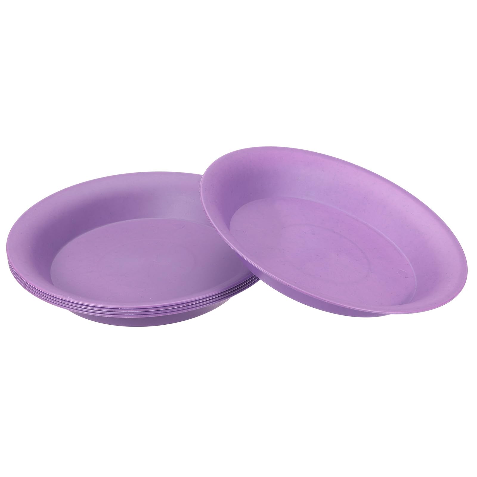 PATIKIL 7 Inch Plant Saucer Tray, 5 Pack Plastic Drip Tray Round Collects Excess Water Flower Pot Drainage Trays for Heavy Indoor Outdoor Pans, Purple