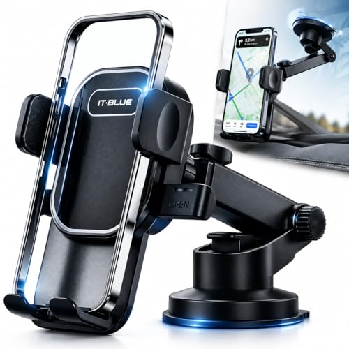 Suporte Celular Veicular para Carro 360° Premium, Ventosa Ultra Forte, Antivibração, Sistema Antiqueda Reforçado, Ajuste 4 Eixos, Fixação Firme no Painel e Vidro, Compatível com Todos Celulares