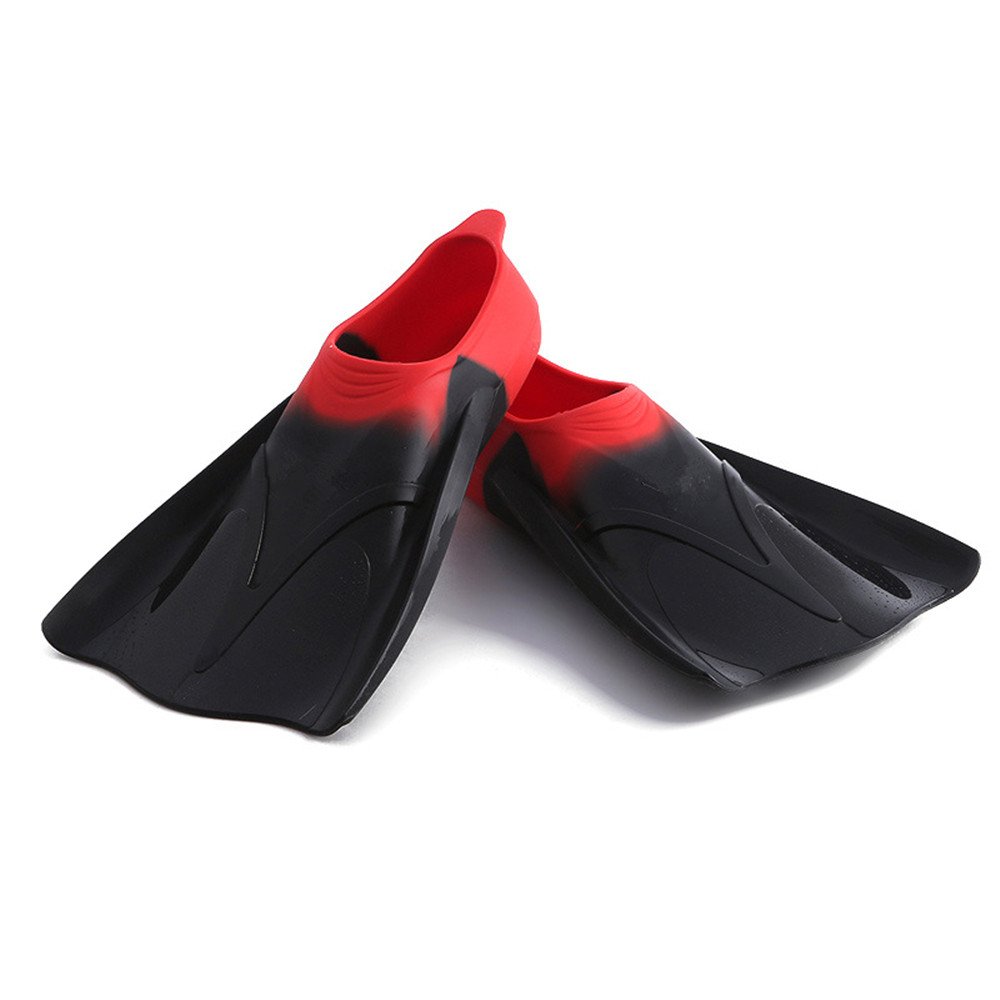 Oureong Fins Travel Fins Flipper for Swimming Snorkeling and Swimming and Snorkeling (Color : Red, S