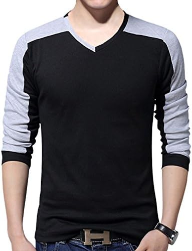 Nature Lovers Mens Long Sleeve T-Shirt Casual Tops Tee Classic Fit Basic Shirts C8129 Black Asian 2XL/US S
