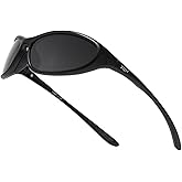 TIJN Sports Sunglasses for Men Women UV400 Wraparound Cycling Running Golf Motorcycle Glasses, Large Outdoor Shades, Vanta