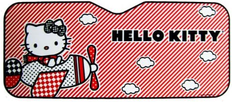 Officially Licensed Standard Accordion Style Front Windshield Sunshade - Hello Kitty Flying Ace