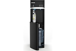 ICEVOKE Self-Cleaning Water Dispenser with Bullet Ice Maker, Bottom Loading Hot and Cold Water Cooler for 5 Gallon Bottle - Includes Child Safety Lock & Nightlight - Water Machine for Home, Office