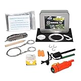 Survival Tin 10 Piece Survival Kit - Ultimate Disaster Survival Gear | Emergency Preparedness Survival Kit | Includes Pocket Knife, Blanket, Compass Whistle Mirror Combo, Fire Starter, and More!
