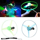 Estone® 1pc Spin LED Light Outdoor Toy Frisbees Boomerangs Flying Saucer Helicopter UFO
