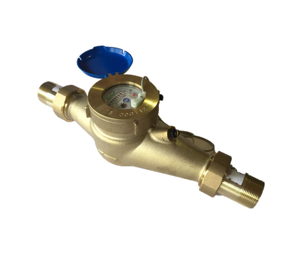 DAE MJ-150 1.5" NSF61 Lead Free Potable Water Meter, Pulse Output + Couplings