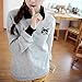 Froomer Teen Girls Cat Print Sweatshirt Long Sleeve Blouse Loose Sweater Shirt Gray