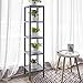 SONGMICS 5-Tier Bamboo Bathroom Shelf, Narrow Shelving Unit, Multifunctional Storage Rack, Corner Rack, for Kitchen, Living Room, Bedroom, Entryway, Bathroom, Grey UBCB55GY