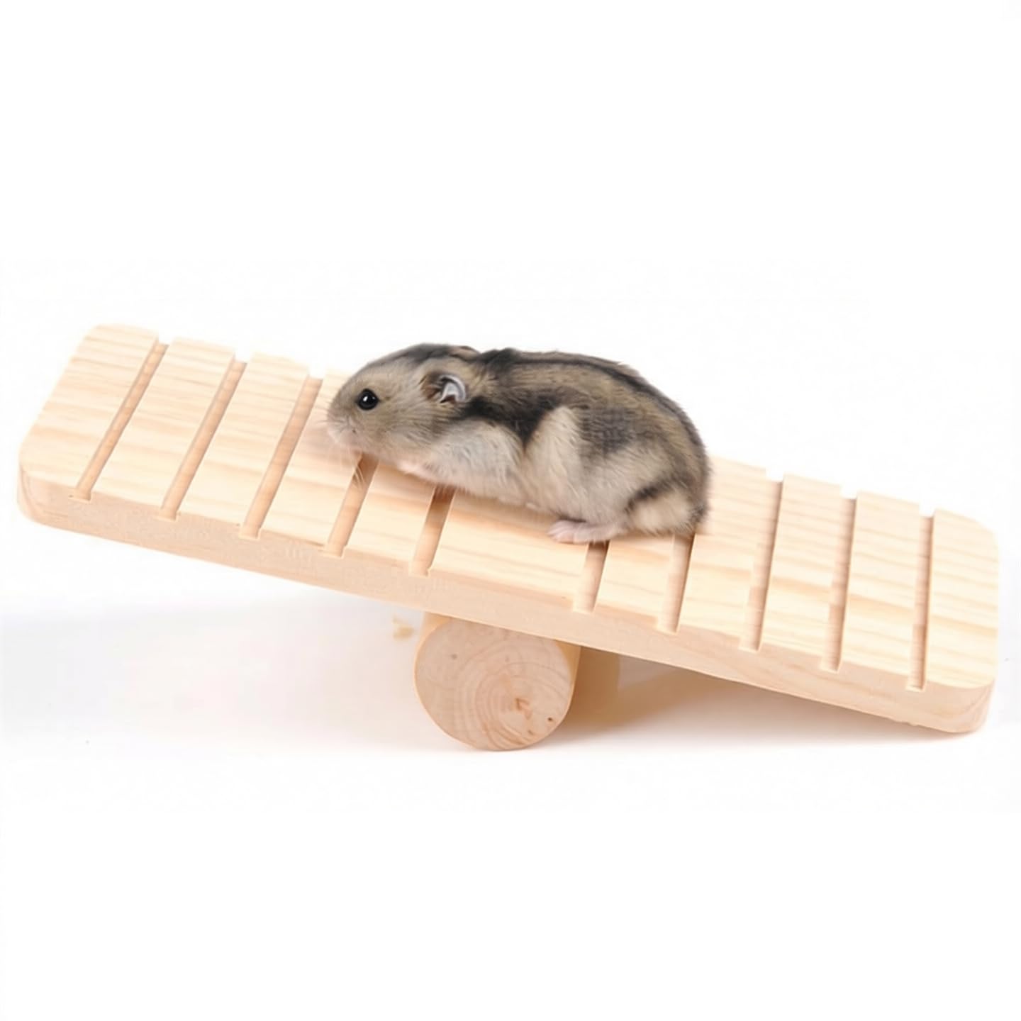 Duokon Small Pet Natural Wooden Seesaw Bridge Exercise Funny Play Toy For Hamster Mouse Gerbil Chinchilla Rat