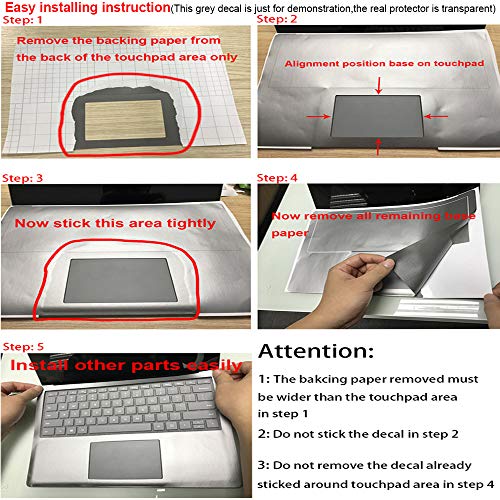XISICIAO Transparent Keyboard Palm Rest Protector for Microsoft Surface Laptop/Laptop 2/3 Pads/Wrist Rests,Protect Alcantara from Dirty/Stain 13.5 Inch Cover(US Layout) - Thumbnail 7