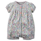 Carters Baby Girls Snap-Up Cotton Romper Multi Heart Grey 6M
