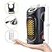 LIFE SMART 350W Mini Wall-Outlet and Table Portable Electric Handy Space Heater, Plug-in Blower with Digital Display Timer and Remote Control, for Office and Household with Bracket and Power Cord
