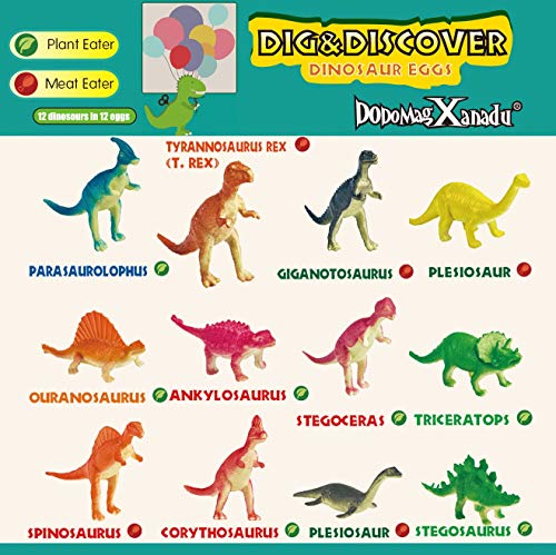 Dino Egg Dig Kit-12 Dinosaur Eggs Dino Egg Excavation Kit for Dinosaur Birthday Theme Party Science STEM Toys Easter Paleontologist Gift Preschool Educational Toys for Boys Girls Kids - Thumbnail 3