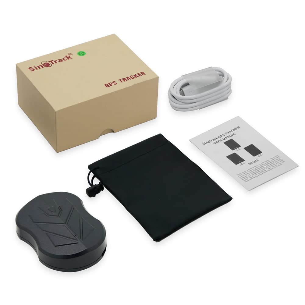 SinoTrack 4G GPS Tracker for Vehicles, ST-905L Strong Battery Anti-Theft GPS Tracker Waterproof Locator Real-Time Location Device for Car Motorcycle Truck Taxi with No Monthly Fee Tracking System