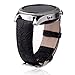 Thankscase Band Compatible for Galaxy Watch 46mm, Gear S3 Classic/Frontier, Genuine Leather Wrist Strap Replacement with Embossed Pattern for Galaxy Watch 46mm and Gear S3 only (Diamond Black)