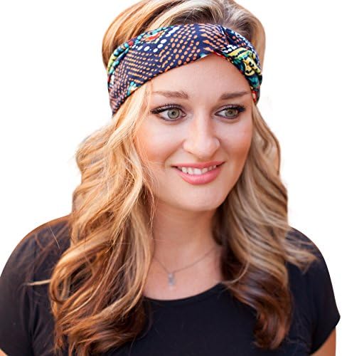 4 Pack Women's Headband ON SALE! Boho Floral Style Criss Cross Wrap Hair Band (Set 2)