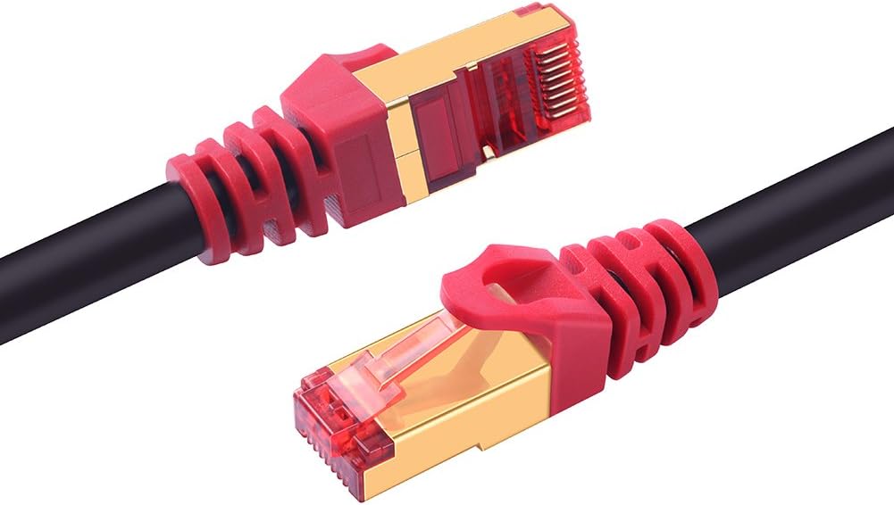 Ethernet Cable, ShineKee 30 Feet 26AWG Heavy-Duty Cat7 Networking Cord Patch Cable RJ45 10 Gigabit 600Mhz LAN Wire Cable STP for Modem, Router, PC, Mac, Laptop, PS2, PS3, PS4, Xbox, and Xbox 360