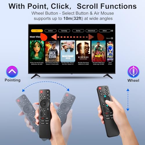 Para LG-Smart-TV-Mando, Magic Voz Remote para LG Smart TV NanoCell EVO QNED OLED QLED UHD, compatible con MR21、MR22、MR23、MR24、MR25