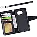 Arae Case Compatible for Samsung Galaxy s7[not for S7 Edge], [Wrist Strap] Flip Folio [Kickstand Feature] PU leather wallet case with ID&Credit Card Pockets (Not for Galaxy S7 edge) (black)