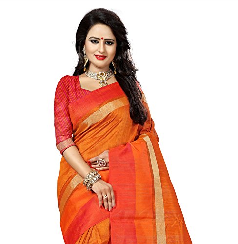 j b fashion cotton saree with blouse piece