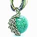 TIRIO Bohemia Vintage National Style Cat's Eye Stone Peacock Necklace(Green)